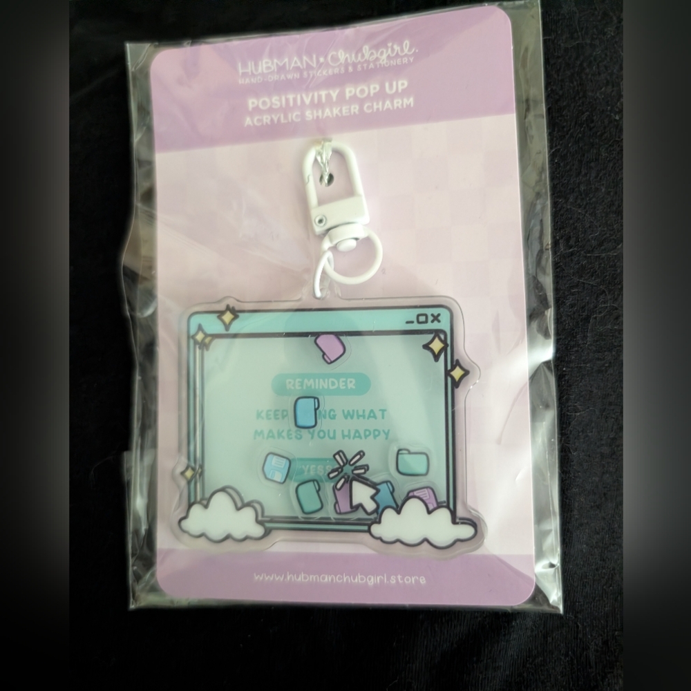 Hubman & Chibgirl Positivity Pop Up Acrylic Shaker Charm